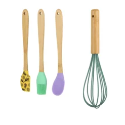 Set 4 accessori pasticceria silicone con formina fiore