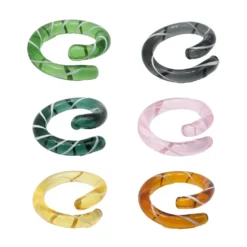 Set 6 anelli portatovaglioli colorati in vetro