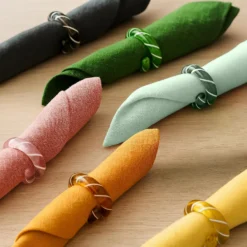 Set 6 anelli portatovaglioli colorati in vetro