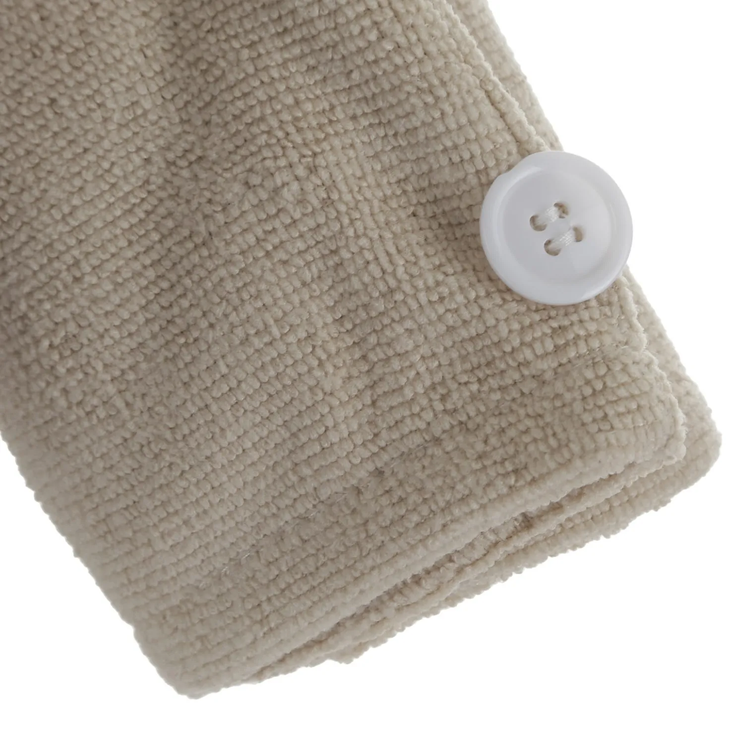 Set 2 asciugamani capelli turbante in microfibra beige
