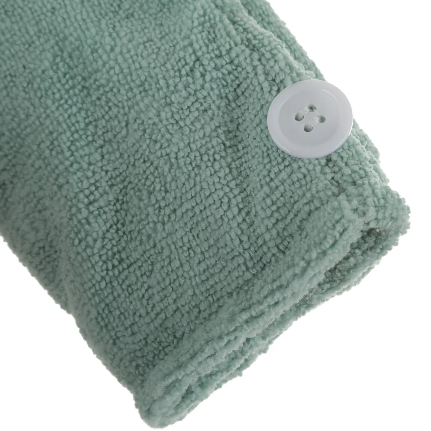 Set 2 asciugamani capelli turbante in microfibra verde
