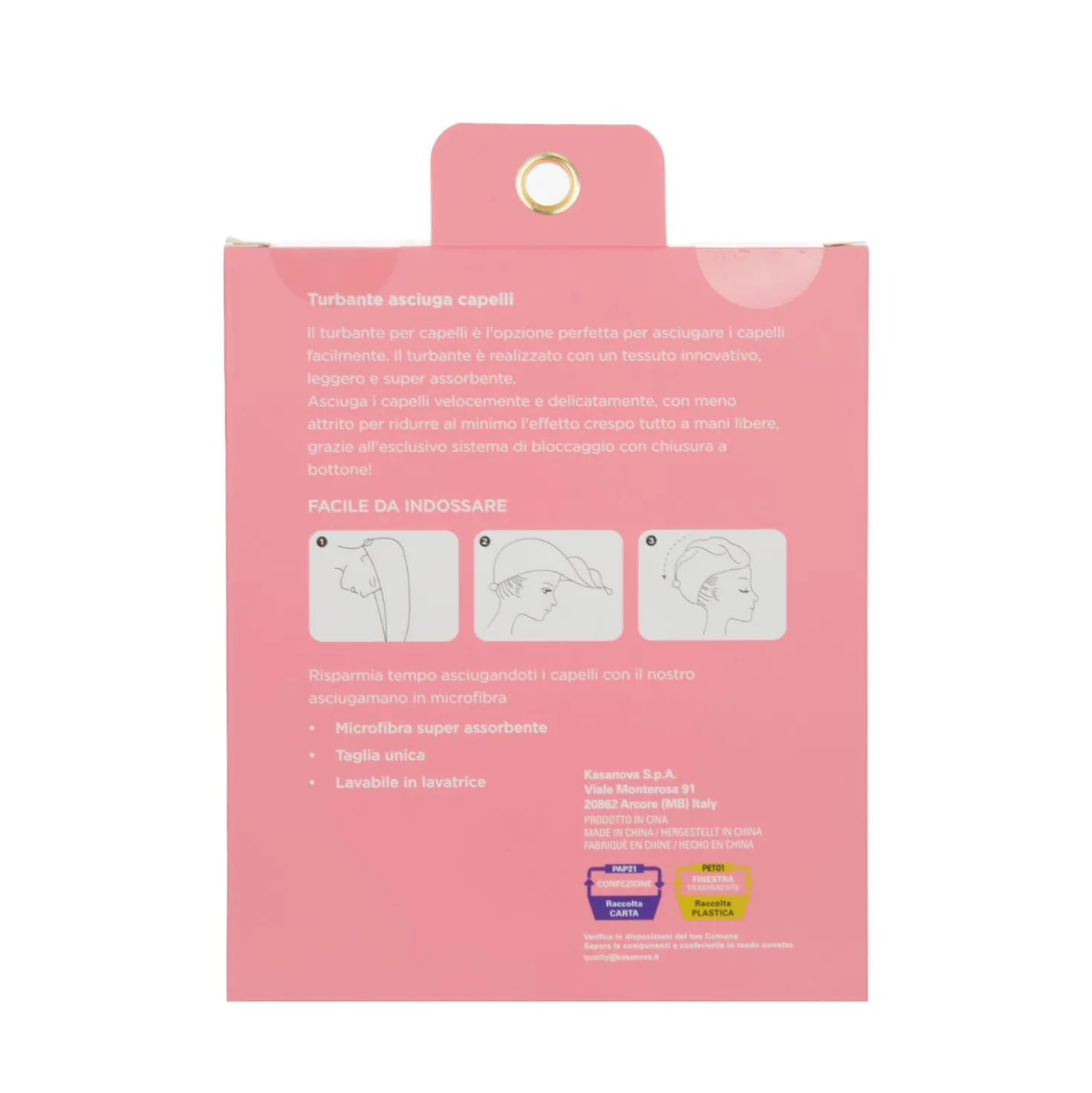 Set 2 asciugamani capelli turbante in microfibra verde