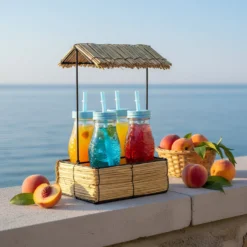 Set barattoli 4 pezzi e stand