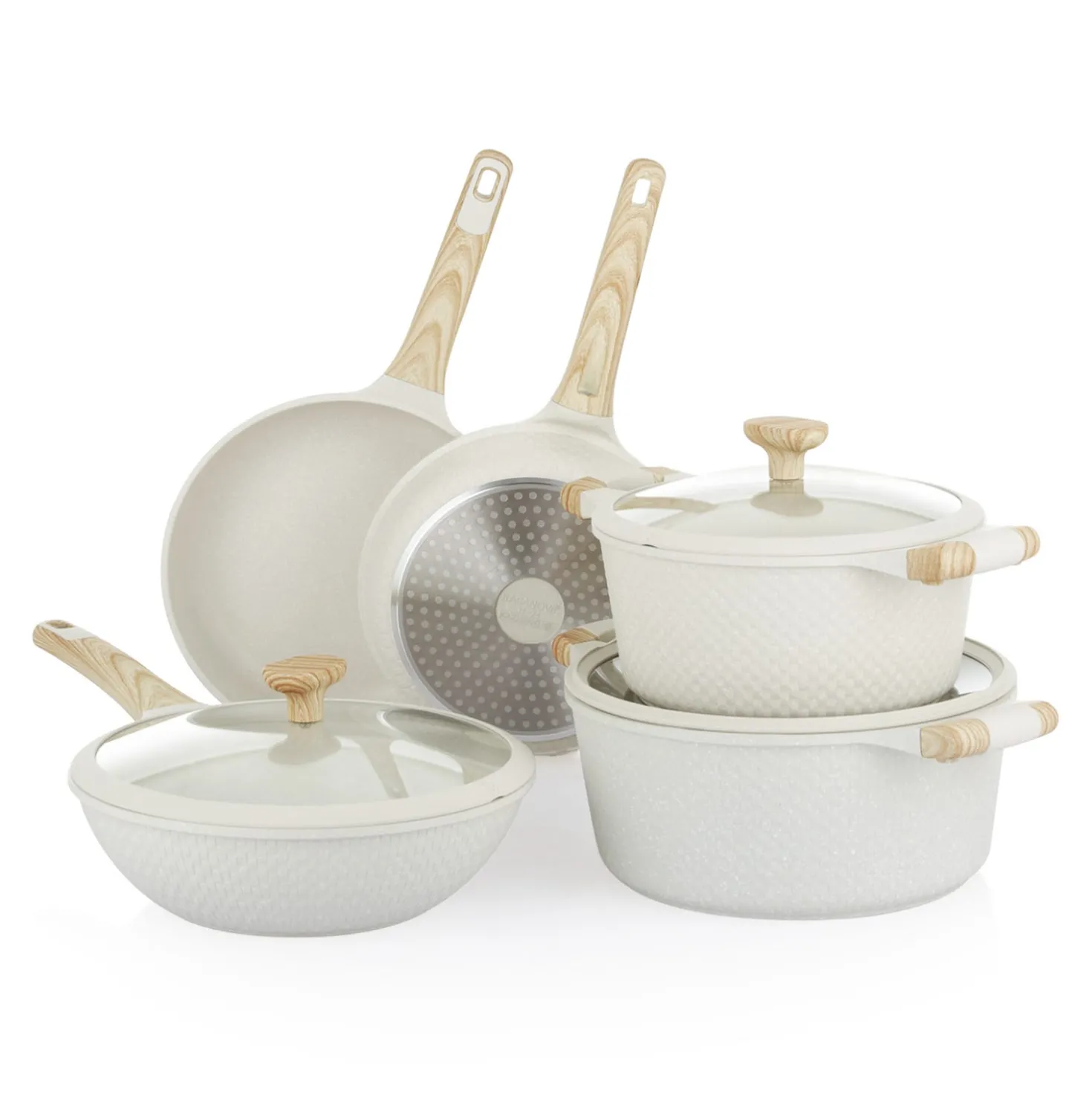 Set Batteria 8 pezzi Bambù e Friggitrice ad aria digitale 3,5 L