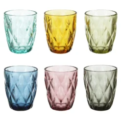 Set 6 bicchieri acqua colorati vetro Gemma