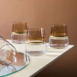 Set 6 bicchieri acqua 420 ml beige e oro Spectrum