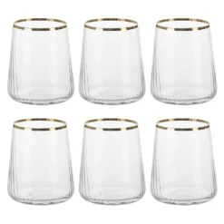 Set 6 bicchieri acqua 420 ml bordo oro Luster