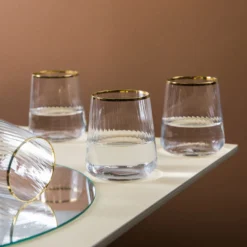 Set 6 bicchieri acqua 420 ml bordo oro Luster