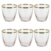 Set 6 bicchieri acqua 365 ml rosa con bordo oro Shine