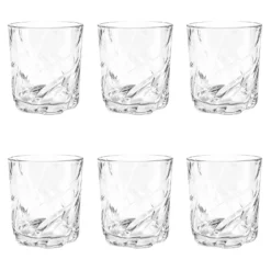 Set 6 bicchieri acqua 310 ml vetro decoro geometrico