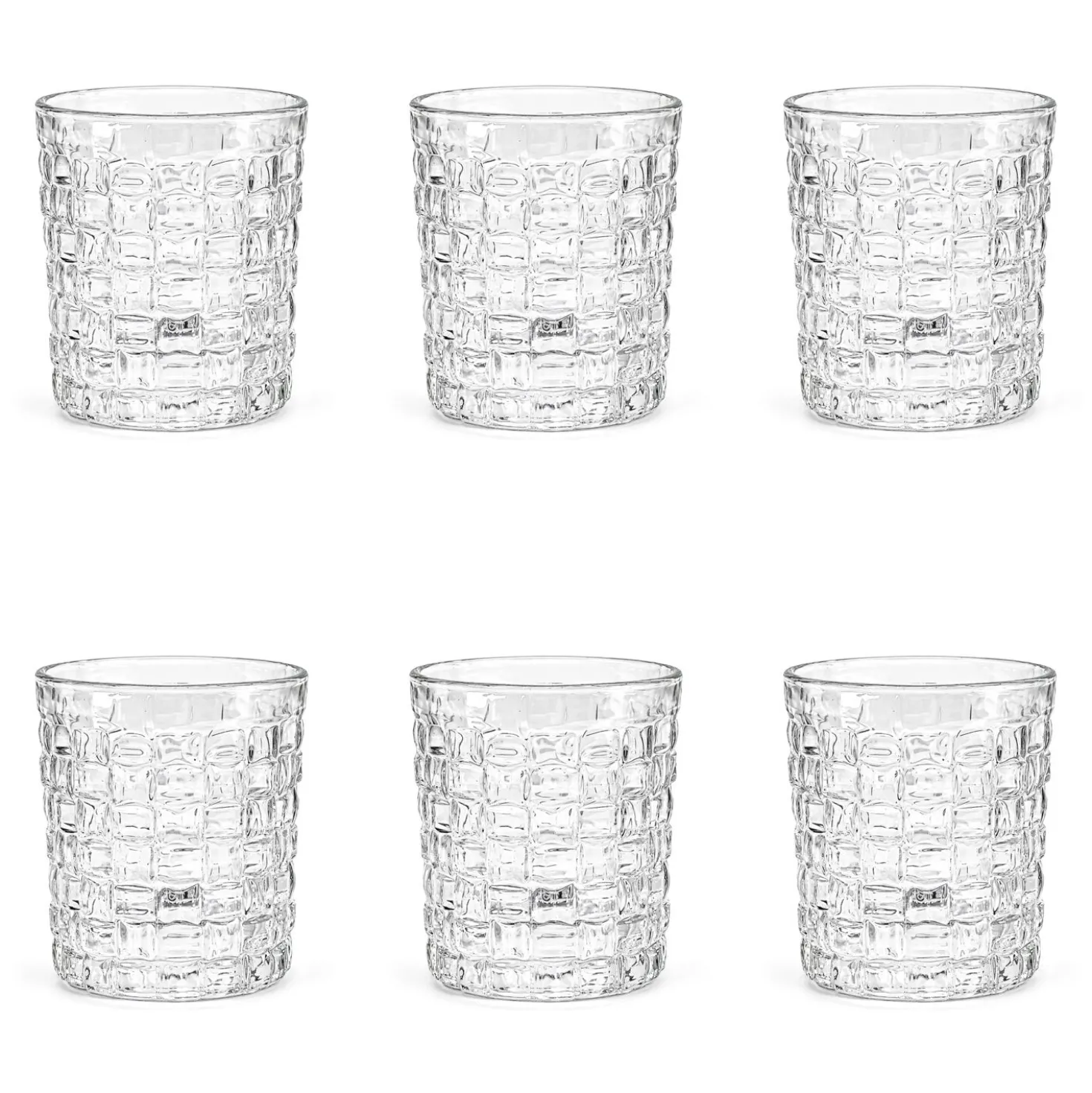 Set 6 bicchieri acqua 260 ml vetro lavorato