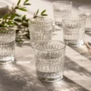 Set 6 bicchieri acqua 300 ml vetro lavorato