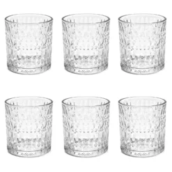 Set 6 bicchieri acqua 300 ml vetro lavorato