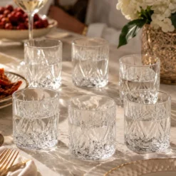Set 6 bicchieri acqua 310 ml vetro lavorato