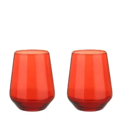 Set 2 bicchieri acqua rossi in vetro Allegra