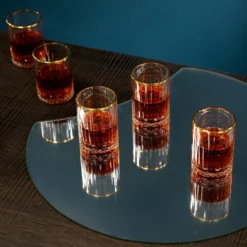 Set 6 bicchieri liquore bordo oro Elysia Golden Touch Pasabahce