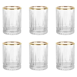 Set 6 bicchieri liquore bordo oro Elysia Golden Touch Pasabahce