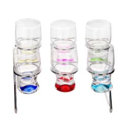 Set 6 bicchierini liquore vetro colorati stand