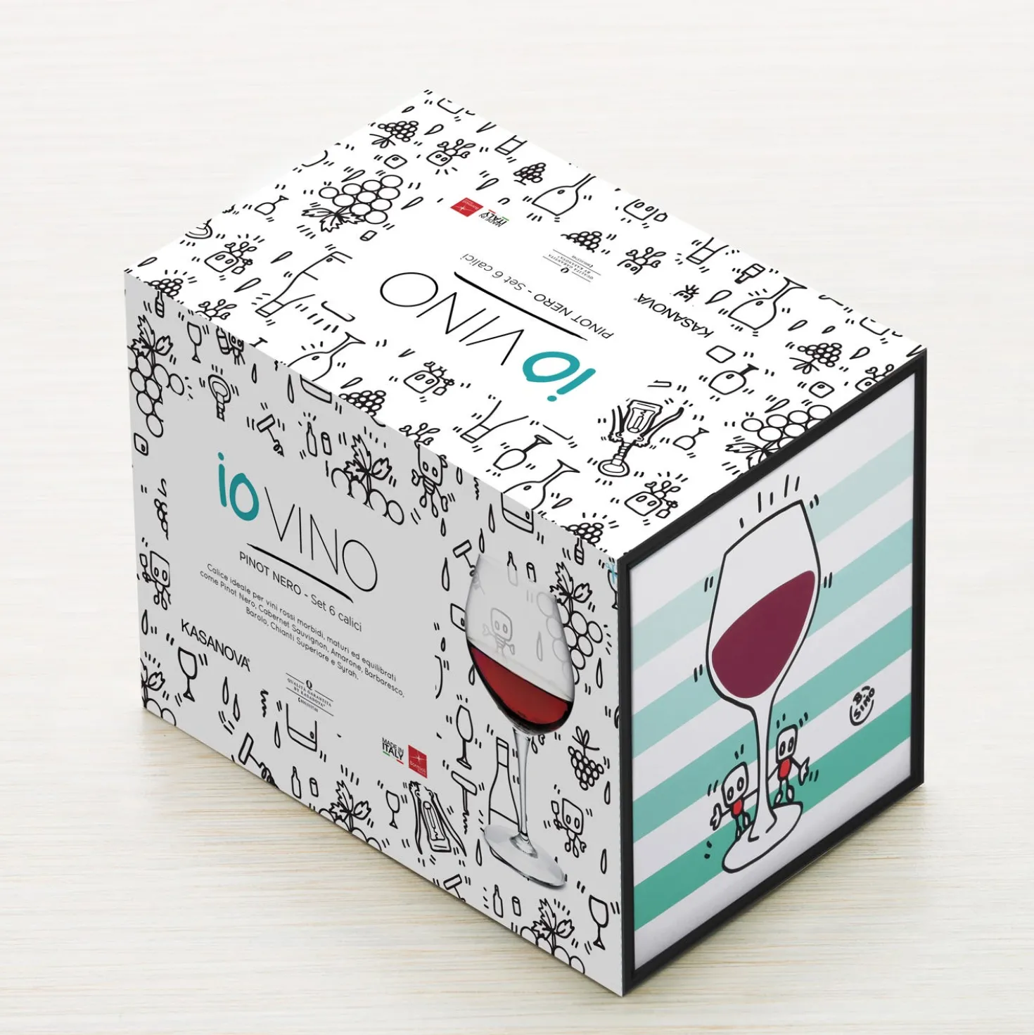 Set 6 calici Pinot nero Io Vino in vetro cristallo