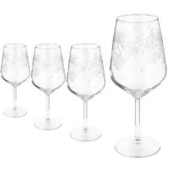 Set 4 calici Romance con decoro