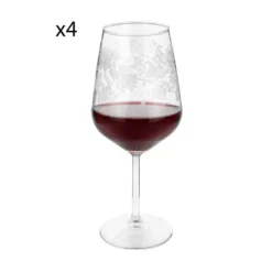 Set 4 calici Romance con decoro