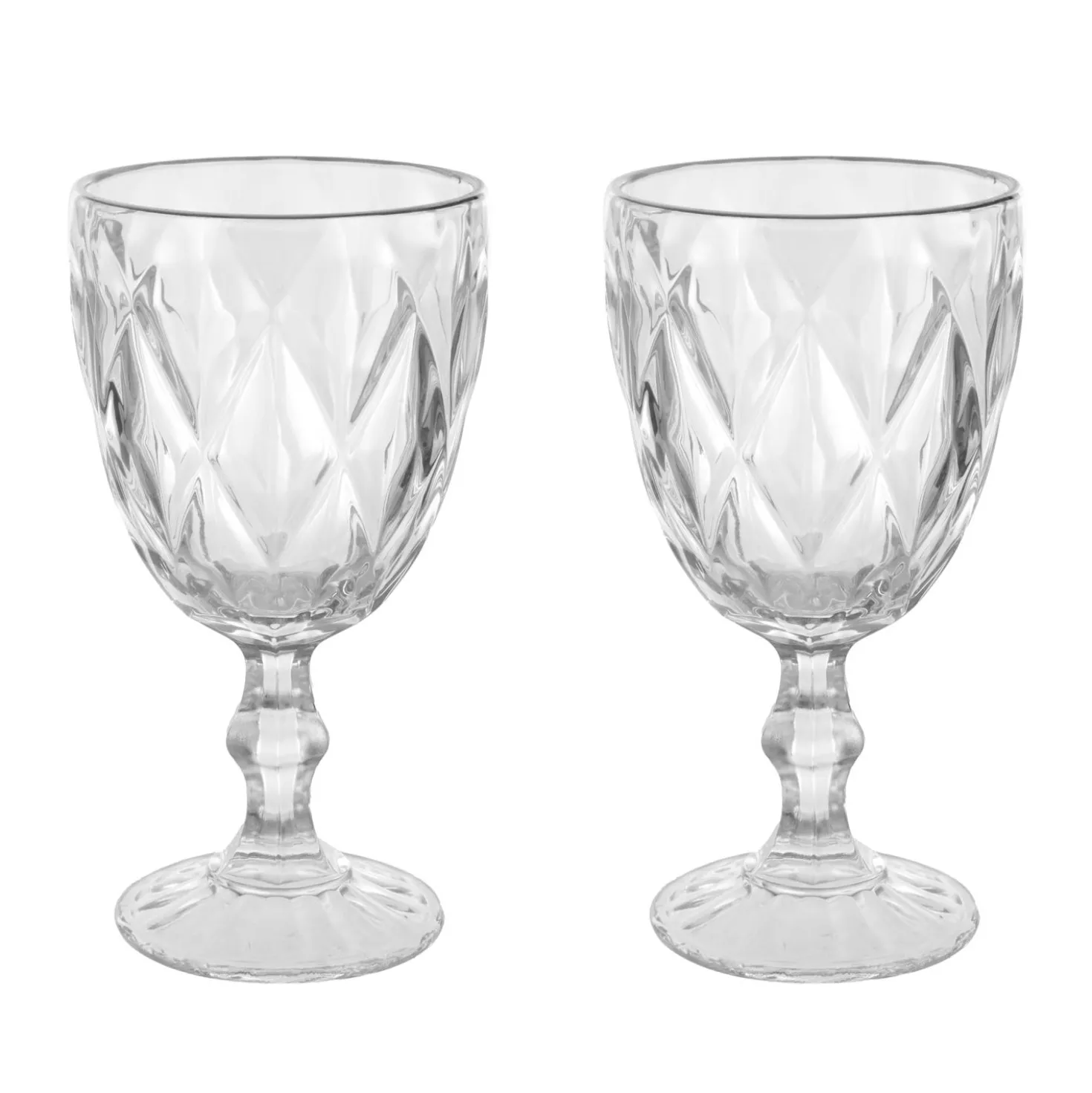 Set 2 calici vino in vetro con bordo oro