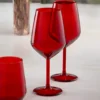 Set 2 calici vino in vetro rossi Allegra
