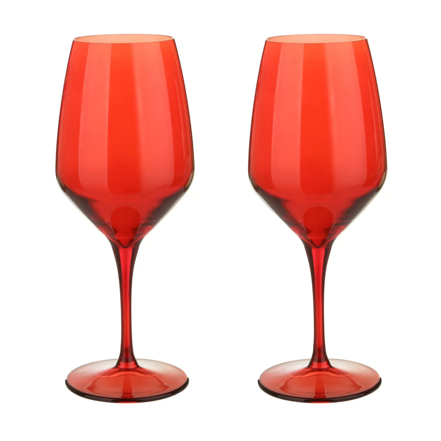 Set 2 calici vino in vetro rossi Allegra