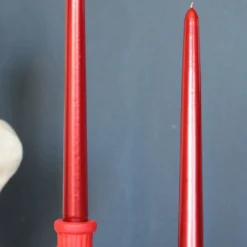 Set 4 candele rosse con base