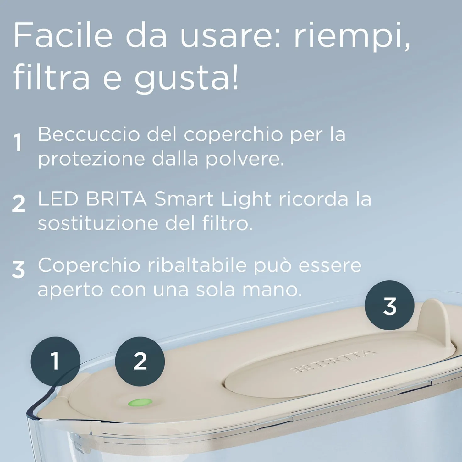 Set caraffa filtrante Brita Style Essential beige 2 filtri