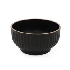 Set 6 ciotole plastica nera 10 cm bordo oro