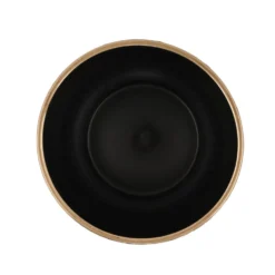 Set 6 ciotole plastica nera 10 cm bordo oro