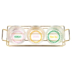 Set 3 ciotoline vetro con vassoio Color Bloom