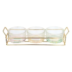 Set 3 ciotoline vetro con vassoio Color Bloom