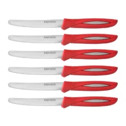 Set 6 coltelli bistecca manico rosso