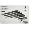 Set 6 coltelli con pelaverdure nero