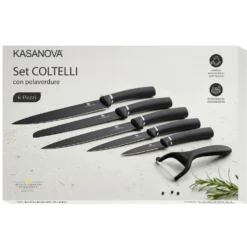 Set 6 coltelli con pelaverdure nero