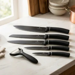 Set 6 coltelli con pelaverdure nero