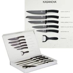 Set 6 coltelli con pelaverdure nero