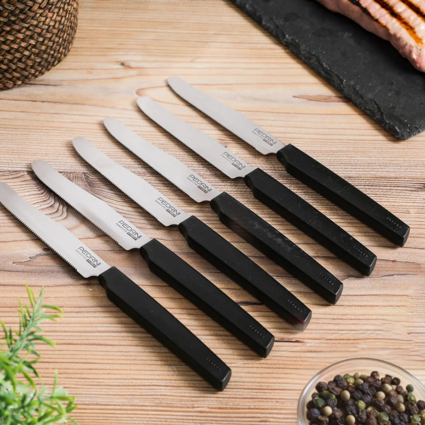 Set 6 coltelli nero Active