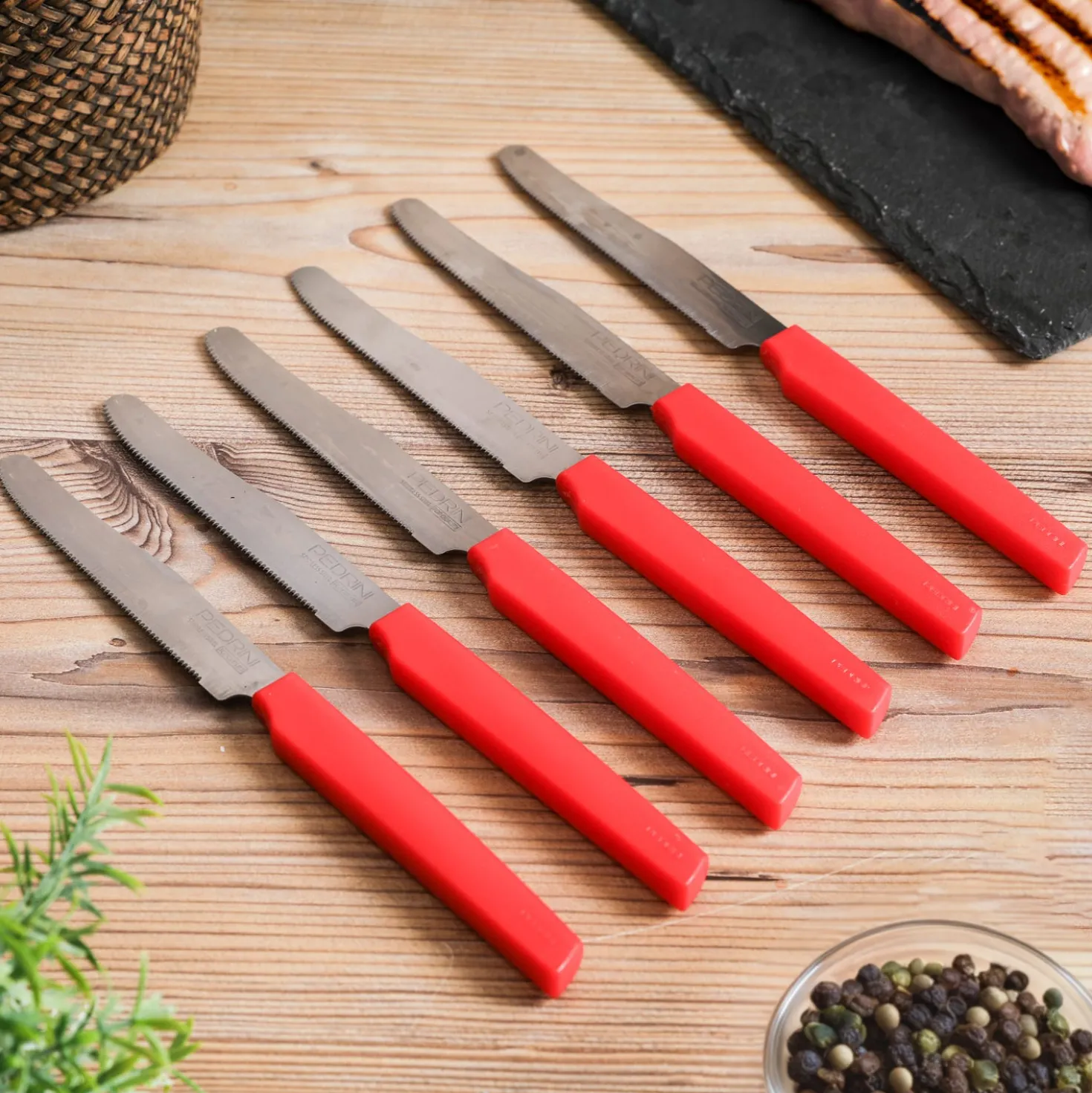 Set 6 coltelli rosso Active