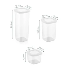 Set 24 contenitori in plastica coperchio bianco