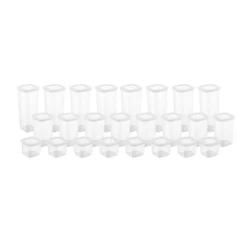 Set 24 contenitori in plastica coperchio bianco