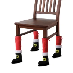 Set 4 coperture gambe sedia Babbo Natale