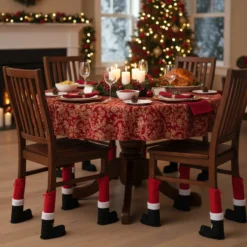Set 4 coperture gambe sedia Babbo Natale
