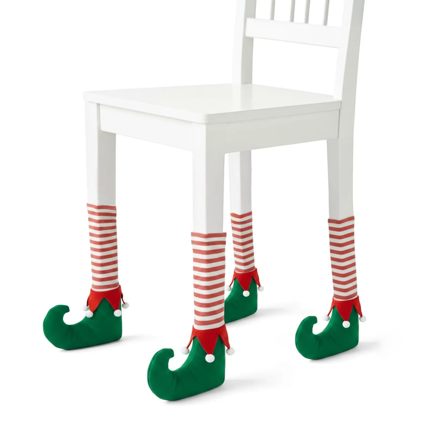 Set 4 coperture gambe sedia elfo natalizio