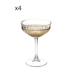 Set 4 coppe di spumante in vetro, da 27 cl