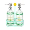 Set 2 dispenser sapone vetro con stand Color Bloom