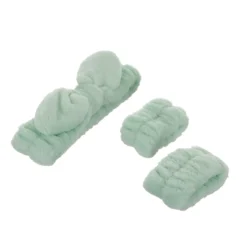 Set fascia capelli e 2 polsini verde