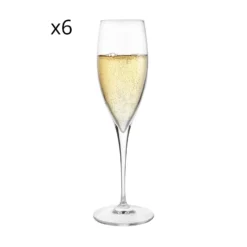 Set 6 flute Champagne Io vino in vetro cristallo